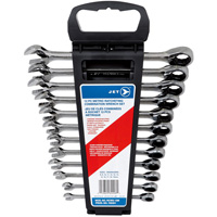 Jeu de cl&eacute;s mixtes m&eacute;triques &agrave; rochet &agrave; motif long 12 mcx, Poign&eacute;e Ordinaire Oxymax Inc