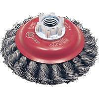 BK420T Knot Twisted Conical Brush, 4" Dia., 0.02" Fill, 5/8"-11 Arbor, Steel Oxymax Inc