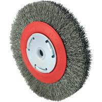 101F-2M Crimped Wire Brush, 6" Dia., 0.014" Fill, 1/2" - 2" Arbor Oxymax Inc