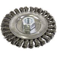 Standard Face Knot Wire Wheel Threaded, 5" Dia., 0.022" Fill, 5/8"-11 Arbor, Steel Oxymax Inc