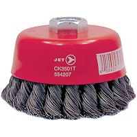 CK3501T High Performance Knot Twisted Cup Brush, 3-1/2" Dia., 0.02" Fill, 5/8"-11 Arbor, Steel Oxymax Inc
