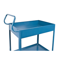 Deep Lipped Service Cart, 2 Tiers, 24" W x 47" H x 36" D, 1200 lbs. Capacity Oxymax Inc