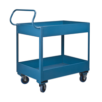Deep Lipped Service Cart, 2 Tiers, 24" W x 47" H x 36" D, 1200 lbs. Capacity Oxymax Inc