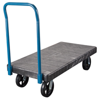Plastic Platform Trucks, 48" L x 24" W, 2000 lbs. Cap., Mold-on Rubber Wheels Oxymax Inc