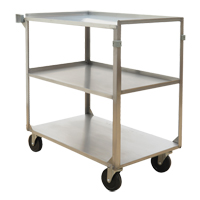 Shelf Carts, 3 Tiers, 21" W x 37-1/4" H x 35-1/8" D, 500 lbs. Capacity MO254 | Oxymax Inc