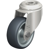 Roulette en &eacute;lastom&egrave;re thermoplastique acier inoxydable, Pivotant, Diam&egrave;tre 3-1/8" (79,5 mm), Capacit&eacute; 220 lb (100 kg) Oxymax Inc