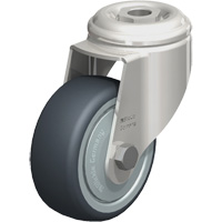 Roulette en &eacute;lastom&egrave;re thermoplastique acier inoxydable, Pivotant, Diam&egrave;tre 3-1/8" (79,5 mm), Capacit&eacute; 220 lb (100 kg) Oxymax Inc
