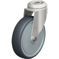 Roulette en &eacute;lastom&egrave;re thermoplastique acier inoxydable, Pivotant, Diam&egrave;tre 5" (127 mm), Capacit&eacute; 265 lb (120 kg) Oxymax Inc