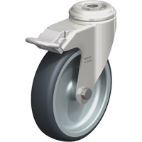 Roulette en &eacute;lastom&egrave;re thermoplastique acier inoxydable, Pivotant avec frein, Diam&egrave;tre 5" (127 mm), Capacit&eacute; 265 lb (120 kg) Oxymax Inc