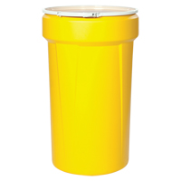 Nestable Polyethylene Drum, 55 US gal (45 imp. gal.), Open Top, Yellow MO765 | Oxymax Inc