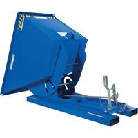 Self-Dumping Hopper, Steel, 3/4 cu.yd., Blue Oxymax Inc