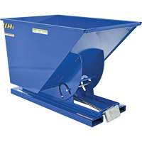 Self-Dumping Hopper, Steel, 1 cu.yd., Blue Oxymax Inc