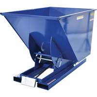 Self-Dumping Hopper, Steel, 1 cu.yd., Blue Oxymax Inc