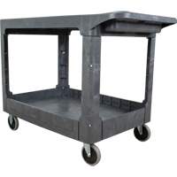 Chariot utilitaire pour l'entretien avec tablette plate, 2 tiers, 25-1/4" x 32-1/4" x 44", Capacit&eacute; 550 lb Oxymax Inc
