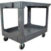 Chariot utilitaire pour l'entretien avec tablette plate, 2 tiers, 25-1/4" x 32-1/4" x 44", Capacit&eacute; 550 lb Oxymax Inc