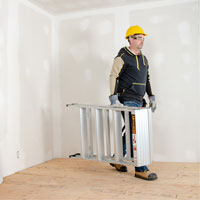 Poste de travail chevalet de sciage portatif, Cadre Aluminium, 12-1/4" p x 48" h Oxymax Inc