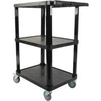 Chariot utilitaire avec tablette plate, 3 tiers, 18-1/8" x 37-3/8" x 27-3/4", Capacit&eacute; 330 lb Oxymax Inc