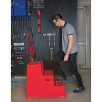 Escabeau industriel, 3 marches, 34-13/16" x 22-7/16" x Hauteur 28-1/2" Oxymax Inc