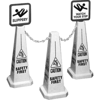 "Caution" Lamba Traffic Cones, English with Pictogram Oxymax Inc