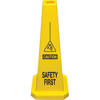 "Safety First" Lamba Traffic Cones, English with Pictogram Oxymax Inc