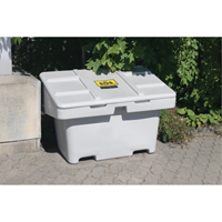 Salt Sand Container SOS™, With Hasp, 42" x 29" x 30", 11 cu. Ft., Grey ND703 | Oxymax Inc