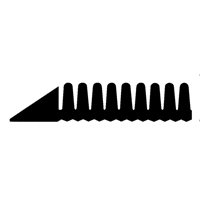 Mat-A-Dor Mat, Rubber, Scraper Type, Finger Tip Style Pattern, 3' x 6', Black Oxymax Inc