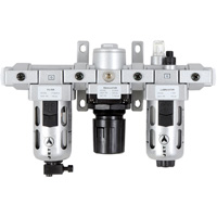 Filtre &agrave; air interm&eacute;diaire en trois parties, r&eacute;gulateur & lubrificateur AFRLMI38, 3/8" NPT Oxymax Inc