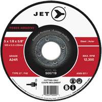 Disque abrasif de tronçonnage, 4" x 1/8", Arbre de 5/8", Type 27, 15200 Tr/min Oxymax Inc