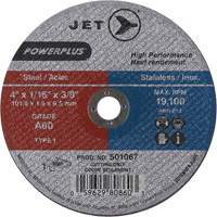 Meule &agrave; tronçonner POWERPLUS A60, 4" x 1/16", Arbre de 3/8", Type 1, 19100 Tr/min Oxymax Inc