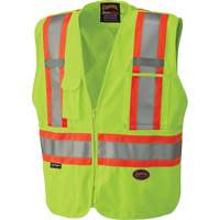 6936 5-Point Tear-Away Safety Vest, High Visibility Lime-Yellow, 2X-Large, Polyester Oxymax Inc