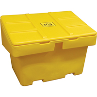 Salt Sand Container SOS™, With Hasp, 42" x 29" x 30", 11 cu. Ft., Yellow ND702 | Oxymax Inc