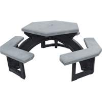 Tables de pique-nique hexagonales en plastique recycl&eacute;, 78" lo x 78" la, Gris Oxymax Inc