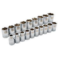 Metric Socket Set, 19 Pcs, 1/2" Drive Size Oxymax Inc