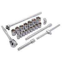 SAE Socket Set, 22 Pcs, 1/2" Drive Size Oxymax Inc