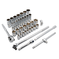 SAE Socket Set, 38 Pcs, 1/2" Drive Size, Deep Oxymax Inc