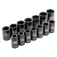 Metric Socket Set, 14 Pcs, Impact, 1/2" Drive Size Oxymax Inc