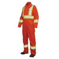 Combinaison de s&eacute;curit&eacute; non doubl&eacute;e, Grand, Orange haute visibilit&eacute; Oxymax Inc