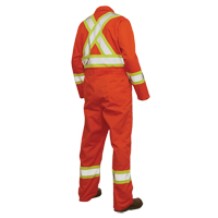 Combinaison de s&eacute;curit&eacute; non doubl&eacute;e, Grand, Orange haute visibilit&eacute; Oxymax Inc