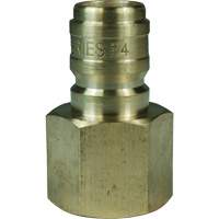 DQC E-Series Straight Through Interchange Plug, Brass, 3/4", Female NPTF, 1700 PSI NKD764 | Oxymax Inc