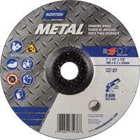 Depressed Centre Metal Grinding Wheels, 7" x 1/4", 7/8" Arbor, Aluminum Oxide, Type 27 Oxymax Inc