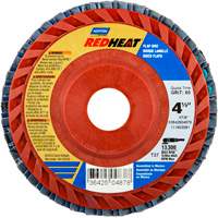 Red Heat&reg; Plastic Flat Flap Discs, 4-1/2" x 7/8", Type 27, 40 Grit, Ceramic Alumina Oxymax Inc