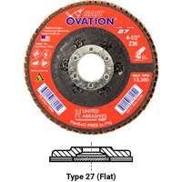 OVATION MEULE LAMELLE41/2X5/811 GRAIN36, 4-1/2" x 5/8"-11, Type 27, Grain 36, Zirconium Oxymax Inc