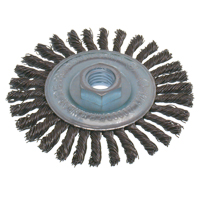Economy High Speed Stringer Bead Knot Wire Wheel Brush, 6" Dia., 0.02" Fill, 5/8"-11 Arbor, Stainless Steel Oxymax Inc