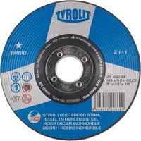 Meule de base 2 en 1, 4-1/2" x 1/4", Arbre 7/8", Type 27 Oxymax Inc