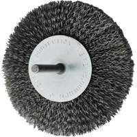 Circular Crimped Wire End Brushes, 4", 0.008" Fill, 1/4" Shank Oxymax Inc