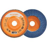 Disque &agrave; lamelles AllSteel, 5" x 7/8", Type 27, Grain 40, Alumine de zirconium Oxymax Inc