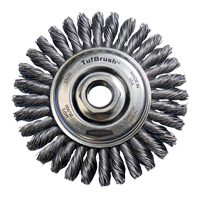 TufBrush Knot Wire Wheel Brush, 4" Dia., 0.02" Fill, 5/8"-11 Arbor, Steel Oxymax Inc