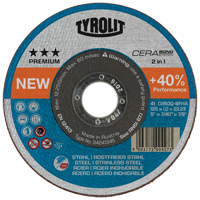 Meule &agrave; tronçonner Cerabond, 5" x 0,045", Arbre de 7/8", Type 1, C&eacute;ramique, 12250 Tr/min Oxymax Inc