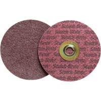 Disque de conditionnement de surface Scotch-Brite Roloc, 2" dia., Grain Moyen, Oxyde d'aluminium Oxymax Inc