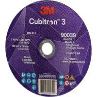 Cubitron 3 Cut-Off Wheel, 7" x 0.09", 7/8" Arbor, Type T27, Ceramic, 8500 RPM Oxymax Inc